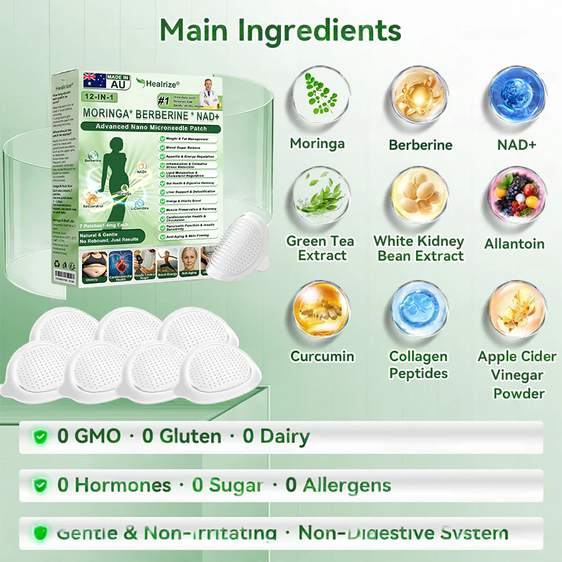 Healrize 12-In-1 Moringa Berberine NAD+ Patch