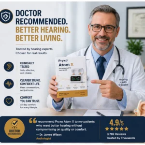 Pryxo™ Atom X Smart Hearing Aids — Hear Clearly, Feel Confident Again