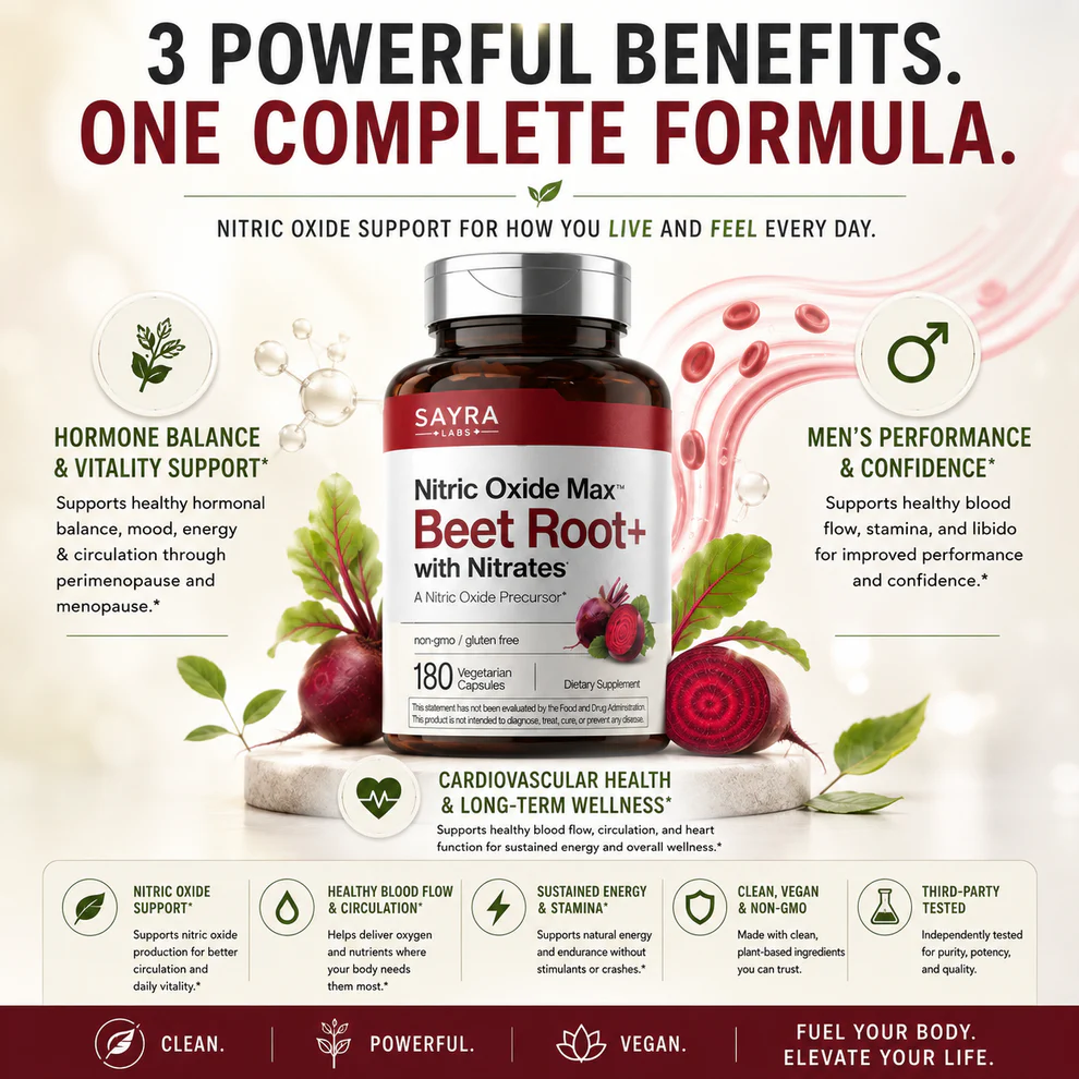 Sayra Labs Nitric Oxide Max Beet Root with Nitrates