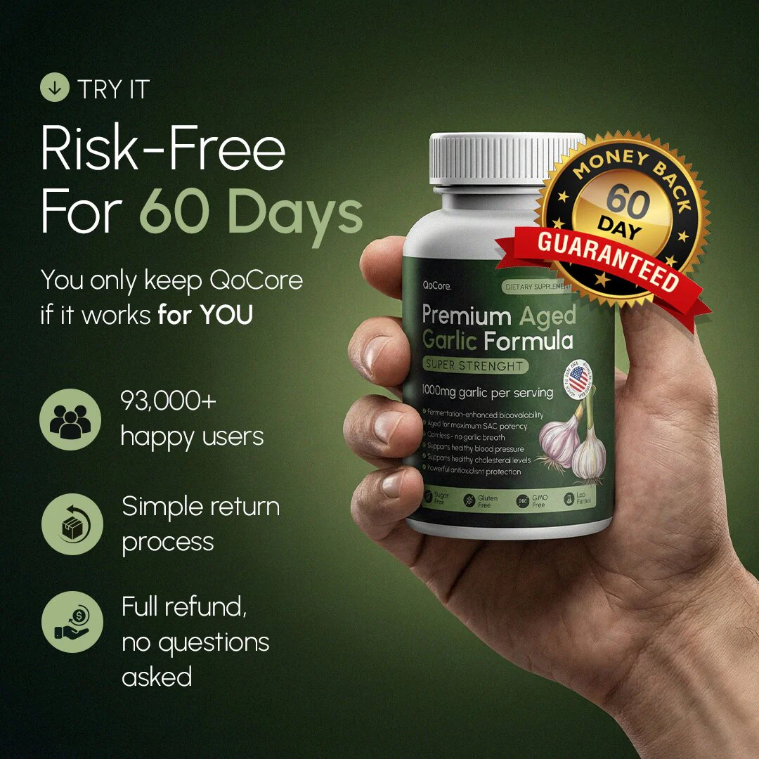 QoCore Premium Aged Garlic Formula Super Strength 1000mg